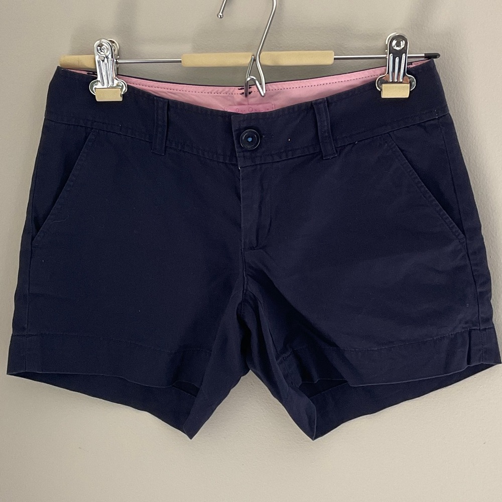 Lilly Pulitzer Navy Shorts with Pink Accent